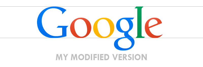 My modification to the Google logo with guidelines