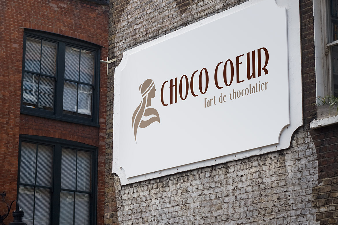 Chocolate Shop Logo Design on Billboard